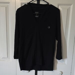 Black V-Neck Tunic Top